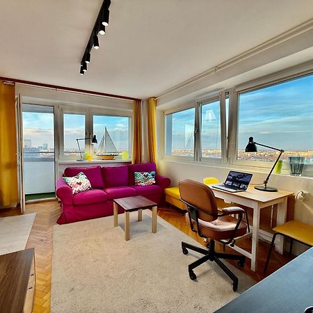 Super Apartment Yellow 2X Metro Fast Wifi 1 Gbs Netflix Panorama Miasta Varšava Exteriér fotografie