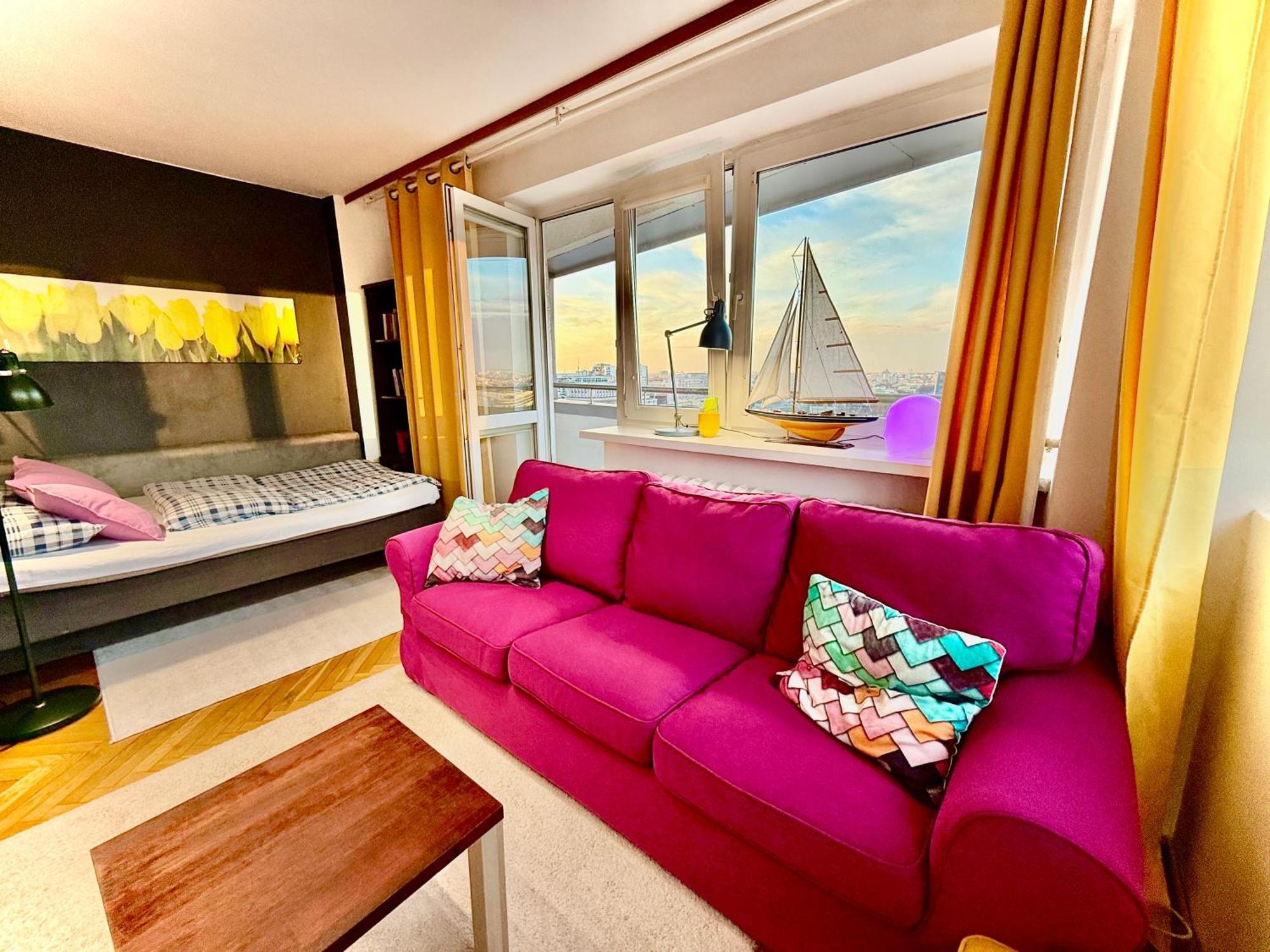 Super Apartment Yellow 2X Metro Fast Wifi 1 Gbs Netflix Panorama Miasta Varšava Exteriér fotografie