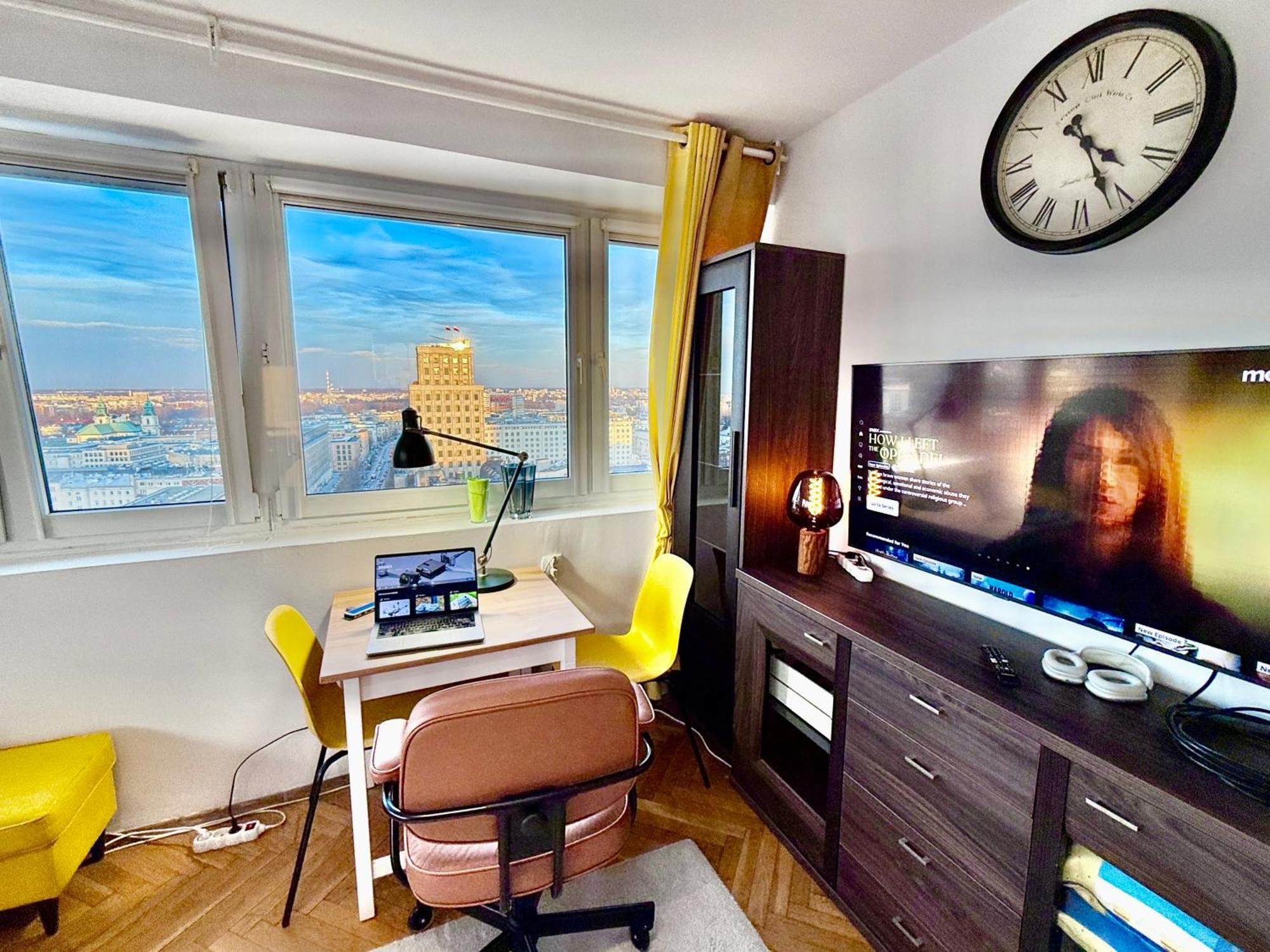 Super Apartment Yellow 2X Metro Fast Wifi 1 Gbs Netflix Panorama Miasta Varšava Exteriér fotografie