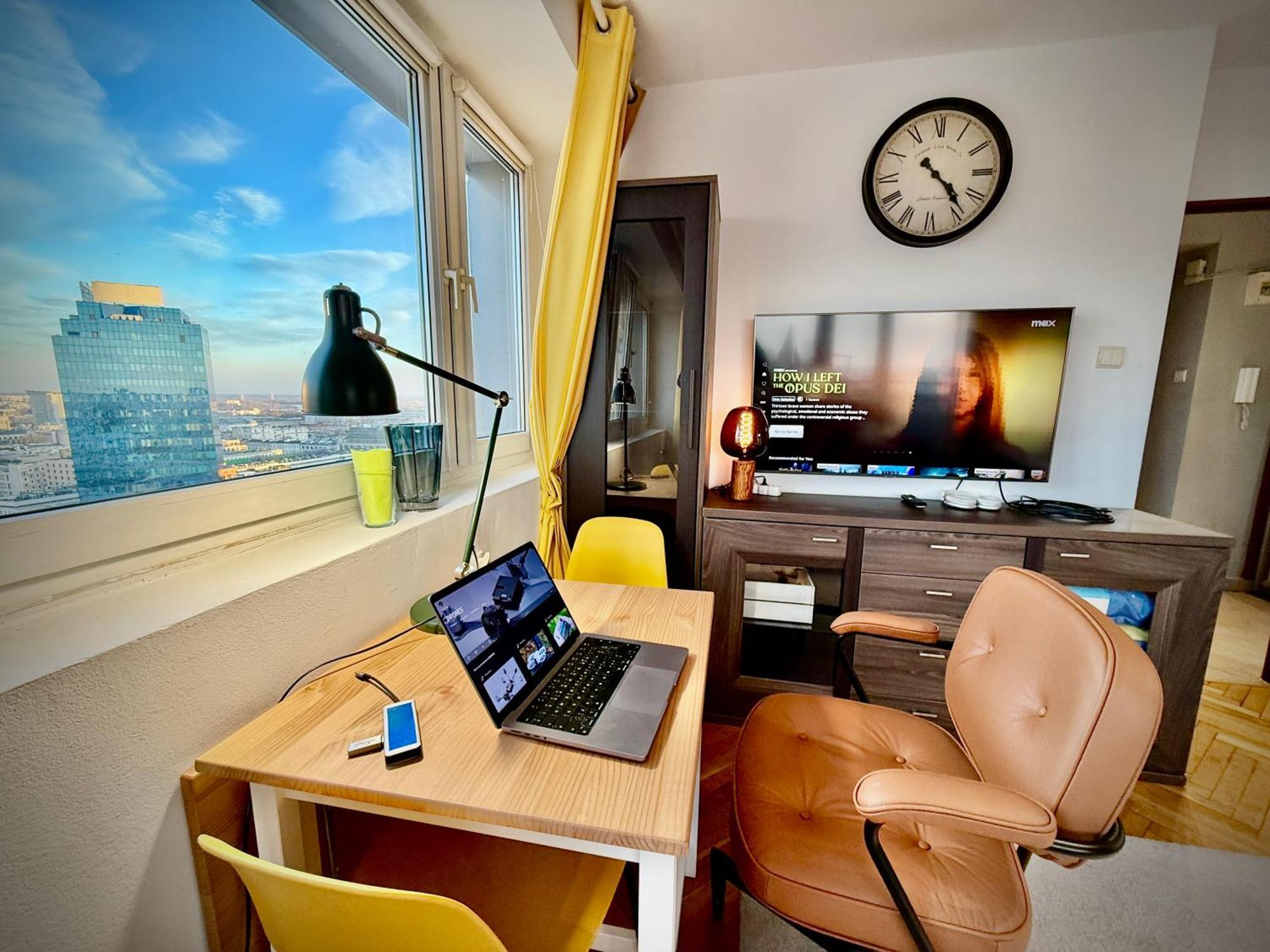 Super Apartment Yellow 2X Metro Fast Wifi 1 Gbs Netflix Panorama Miasta Varšava Exteriér fotografie
